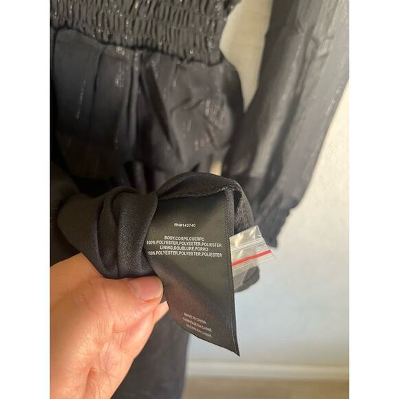 Anthropologie Endless Rose Woman Black Sheer Long Sleeve Tie Front Maxi … - Picture 9 of 11